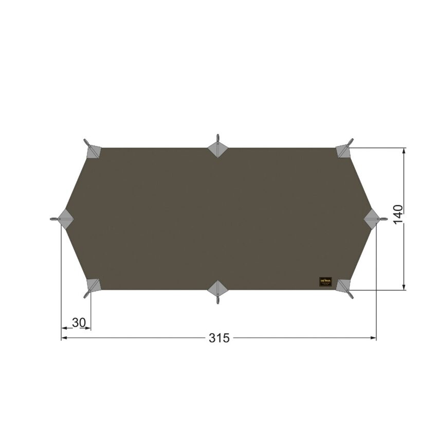 TARP WING 1LT - Toile Tatonka en polyamide/silicone - 315 x 140 cm - Vert SGO