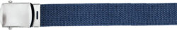 Ceinture tressee Bleue marine boucle argent 120 cm reglable