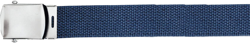 Ceinture tressee Bleue marine boucle argent 120 cm reglable