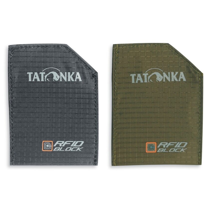 SLEEVE RFIDB SET - 2 Pochettes protection de donnée RFID Tatonka - Noir/Olive