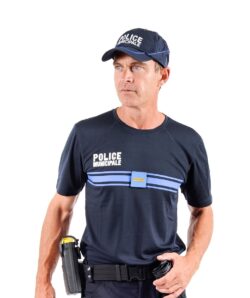 T-Shirt bleu Police Municipale Dry-Tec manches courtes