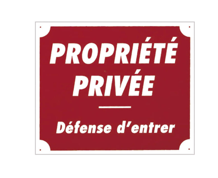 Panneau ''Propriété privée'' 30 x 25 cm