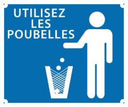 Panneau ''Utilisez les poubelles'' 30 x 25 cm