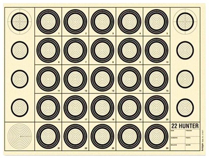 Cible Benchrest 22 Hunter 42 x 29,7 cm (A3)