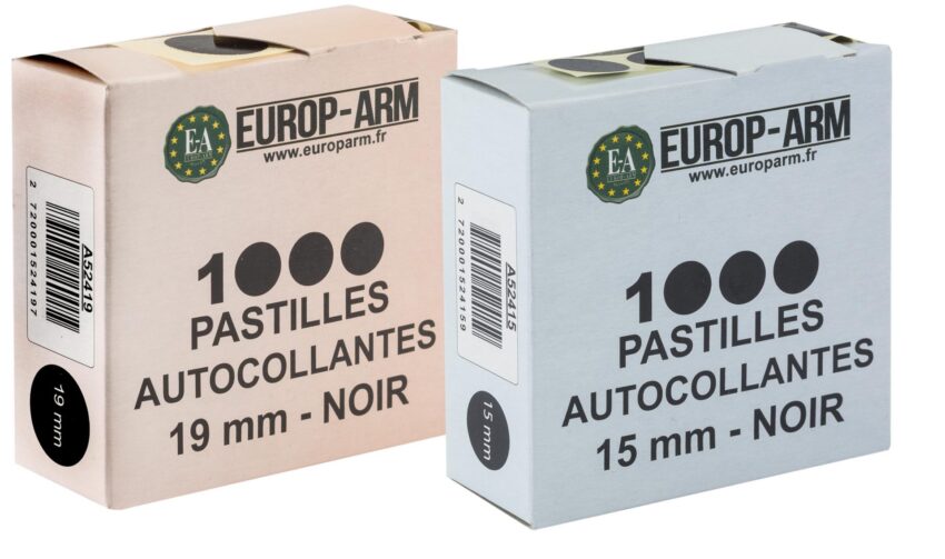 Pastilles autocollantes noires diam. 15 ou 19 mm