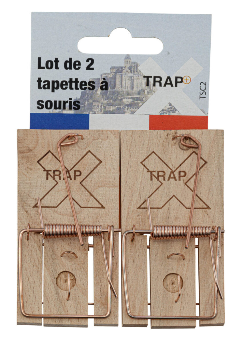 Tapette à souris en bois, lot de 2