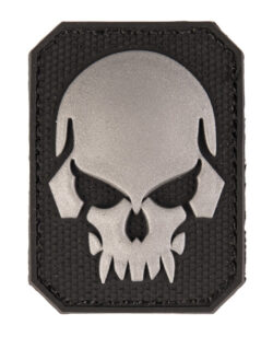 Patch PVC Tête de mort Noir 6 x 4.5cm