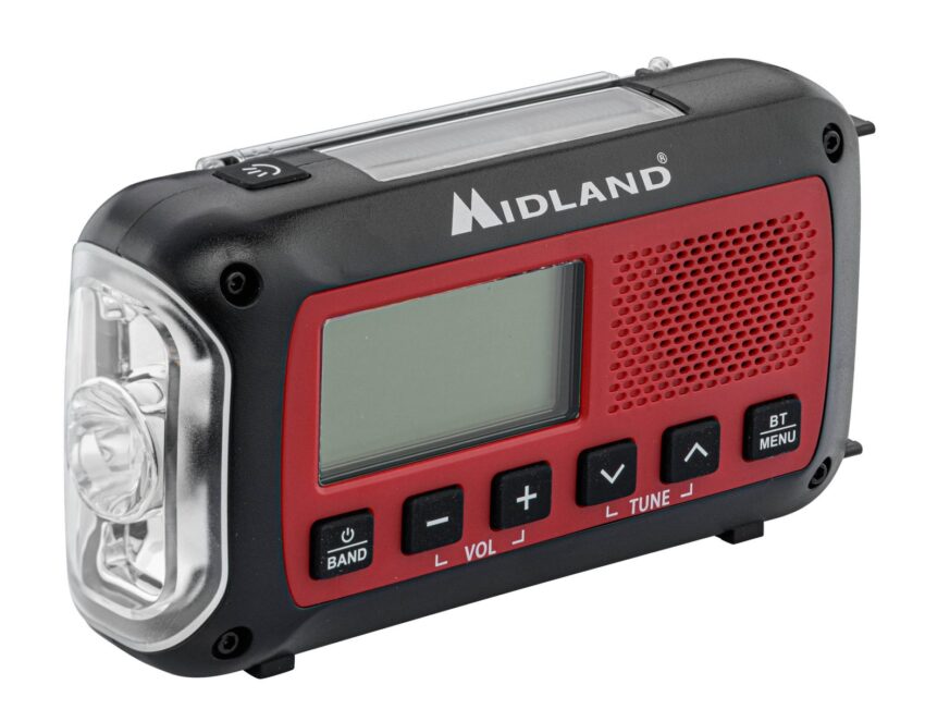 Radio Urgence Midland modèle ER250BT rouge avec technologie Bluetooth