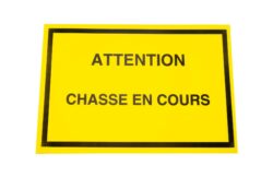 Attention chasse en cours Jaune 600 x 400