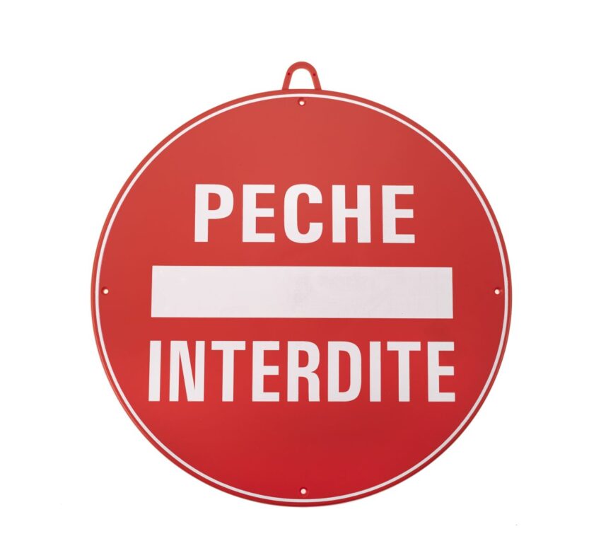 Pêche interdite diam 28 cm Rouge