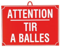 Attention tir à balles dim 28 x 20 cm, Rouge