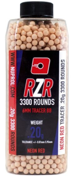 Billes Airsoft 6mm RZR 0.20g bouteilles 3500 bbs TRACER rouges