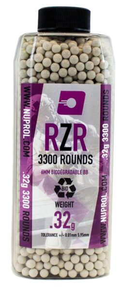 Billes Airsoft 6mm RZR 0. 32 g BIO bouteille 3500 bbs