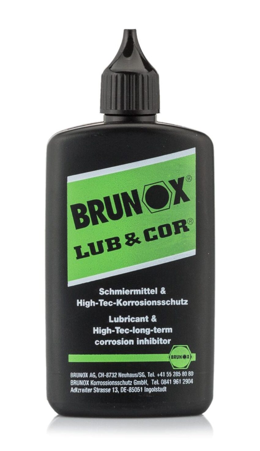 Lubrifiant Lub & Cor en bouteille 100 ml avec orifice goutte à goutte - Brunox