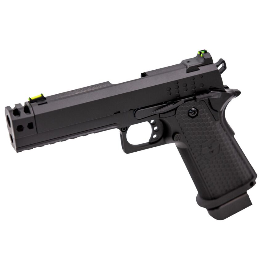 Réplique airsoft pistolet GBB  Raven Hi-Capa Hex-Comp Noir