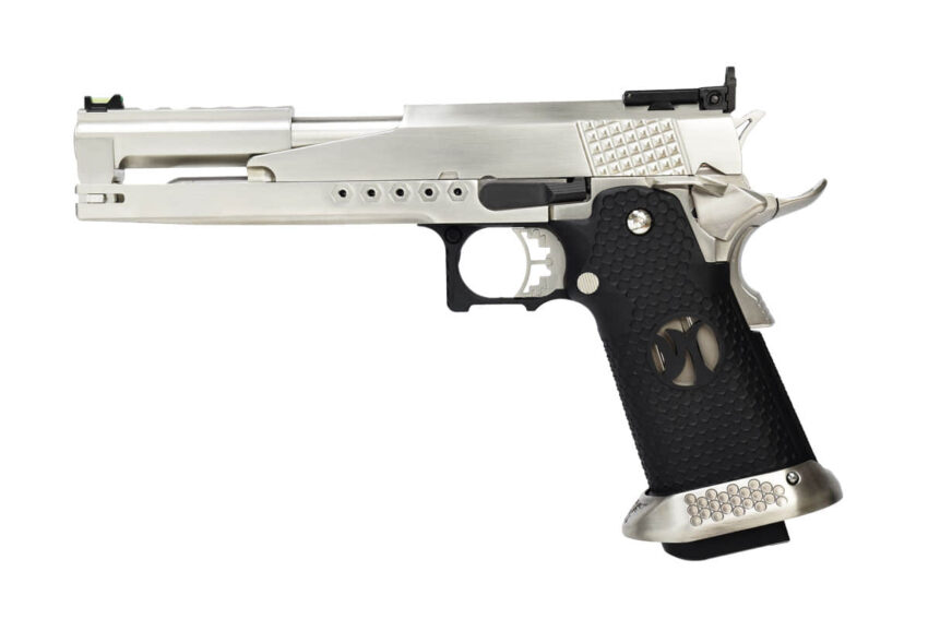 Réplique airsoft HX2201 IPSC split silver gaz GBB