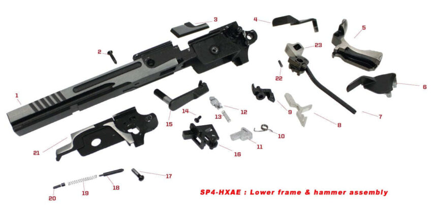 Pièces origine pour lower frame et ensemble marteau série HX