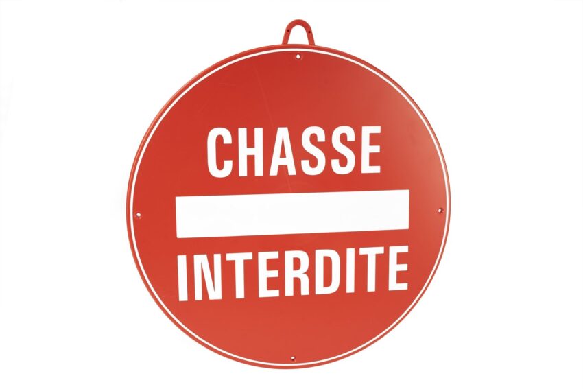 Chasse interdite diam. 28 cm, Rouge