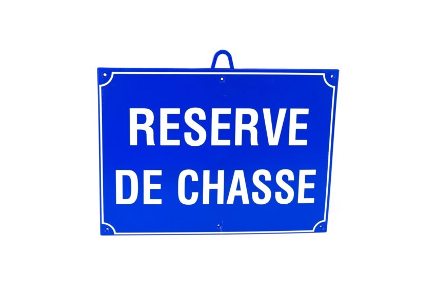 Chasse réservée dim 28 x 20 cm, Bleu