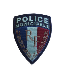 Ecusson brode sur velcro - Police Municipale RF - basse visib...