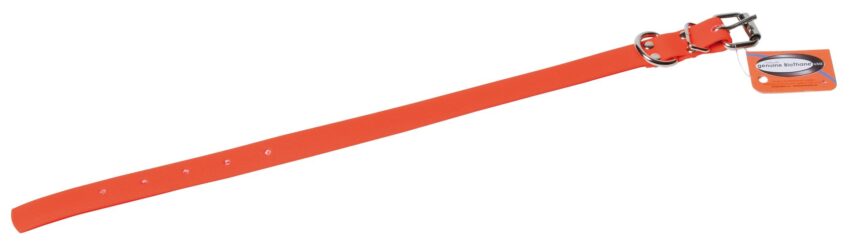 Collier Orange fluo biothane long 45 cm larg 18 mm