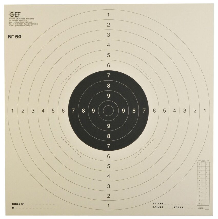 Cibles 53 x 53 les 100