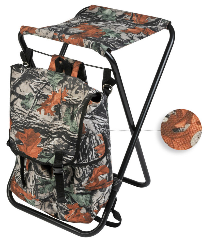 Siège pieds métal 60 cm avec Sac à dos 25l Camo