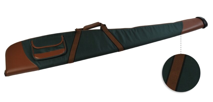 Etui Carabine toile verte bout renfort avec Poche long 135 cm