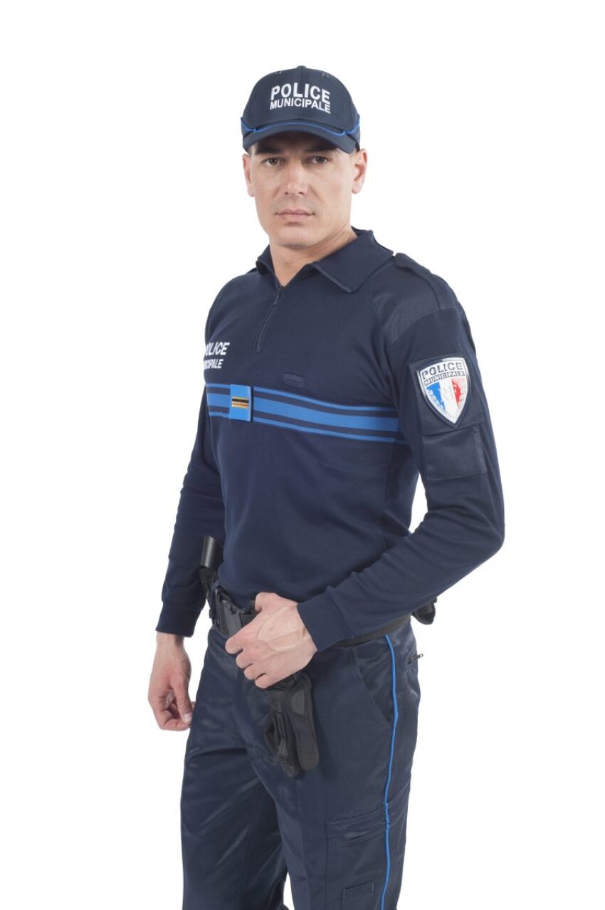 Chemise F1 Marine Brodée Police Municipale