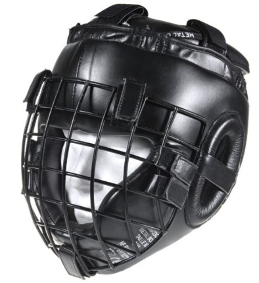 Casque de protection à grille Metal Boxe - Noir