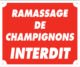 Panneau ramassage de champignons interdit - 25X30 cm_default